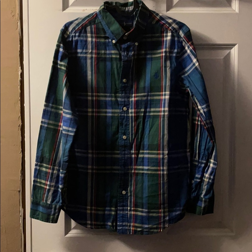 Boys Plaid Casual Polo Shirt